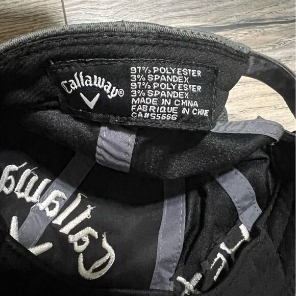 Callaway Men's Gray Golf Performance Adjustable Baseball Cap Hat Hex Black Tour - Picture 5 of 7